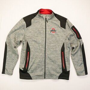 Men's Colosseum Gray/Scarlet‎ Ohio State Buckeyes Full-Zip Jacket Large